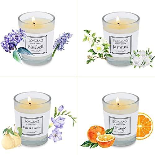 RongRao Jasmine, Pear & Freesia, Orange and Bluebell Candle Gift Set of 4 — photo 6 of 16