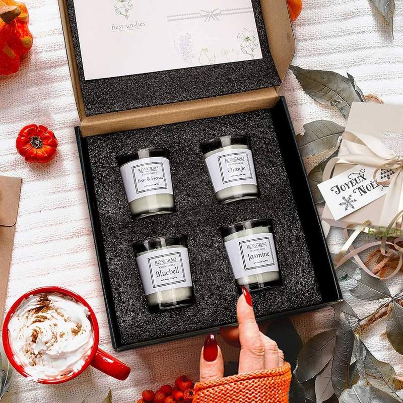 RongRao Jasmine, Pear & Freesia, Orange and Bluebell Candle Gift Set of 4 — photo 9 of 16