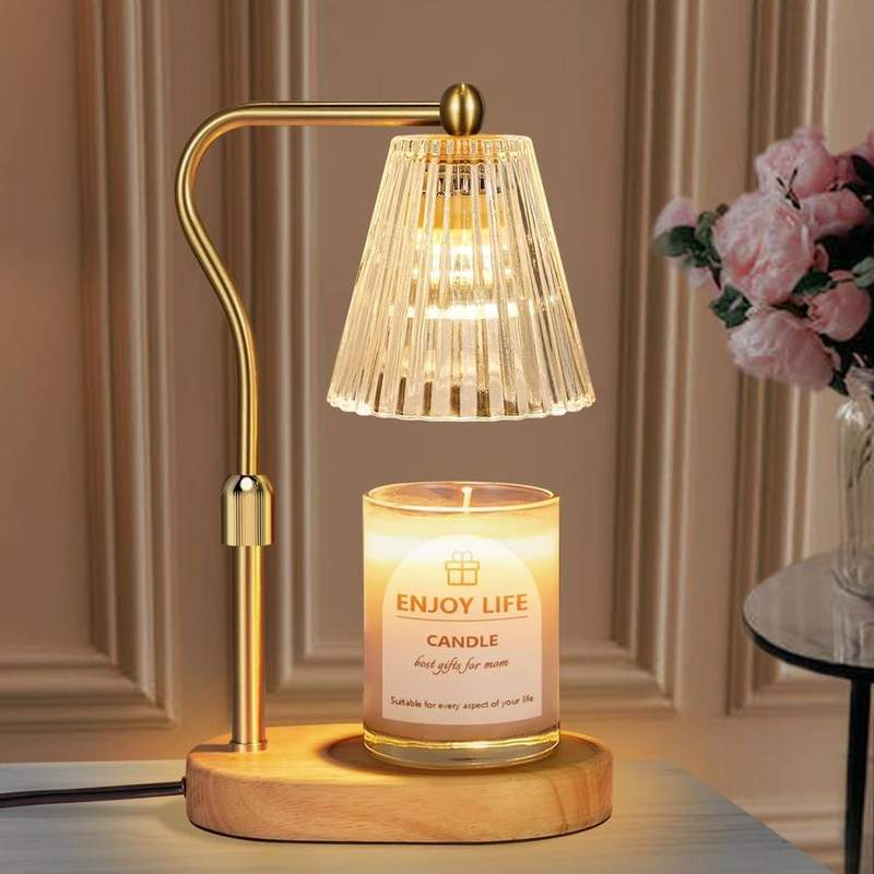 seenlast Amber Glass Candle Warmer Lamp, 2 Bulbs, amber candle warmer lamp with a decorative shade
