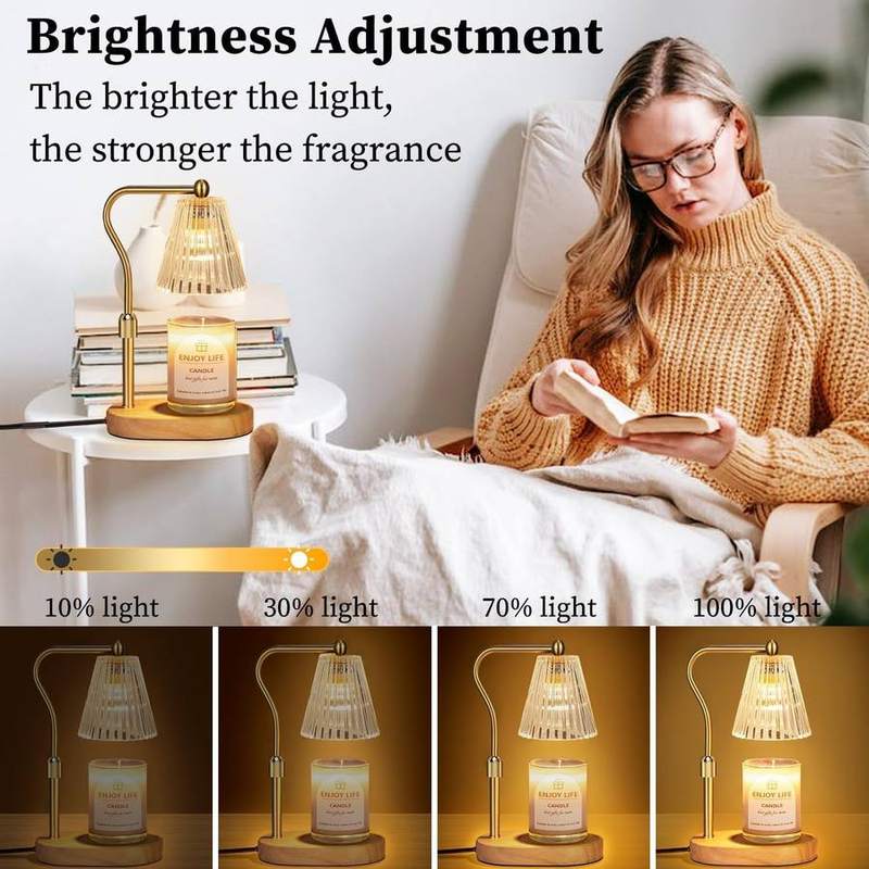 seenlast Amber Glass Candle Warmer Lamp, 2 Bulbs — photo 3 of 19