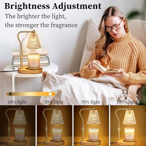 seenlast Amber Glass Candle Warmer Lamp, 2 Bulbs — photo 4 of 19