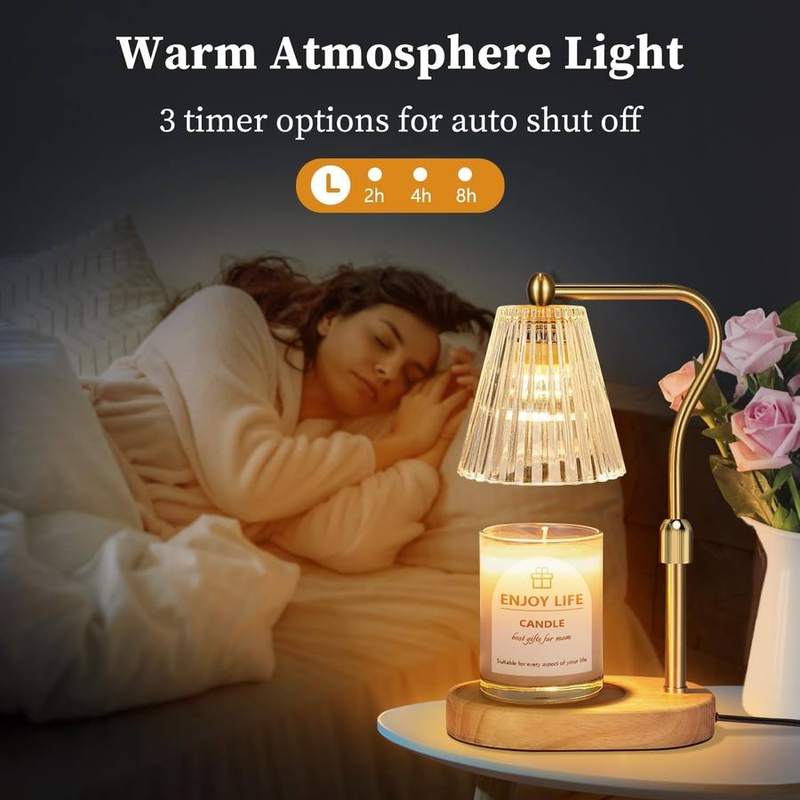 seenlast Amber Glass Candle Warmer Lamp, 2 Bulbs — photo 5 of 19