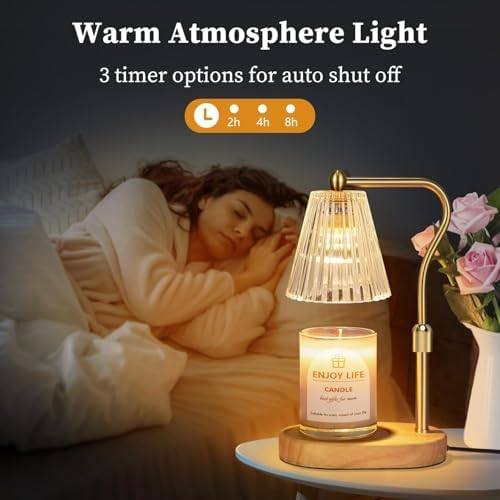 seenlast Amber Glass Candle Warmer Lamp, 2 Bulbs — photo 6 of 19