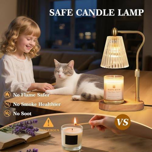 seenlast Amber Glass Candle Warmer Lamp, 2 Bulbs — photo 8 of 19