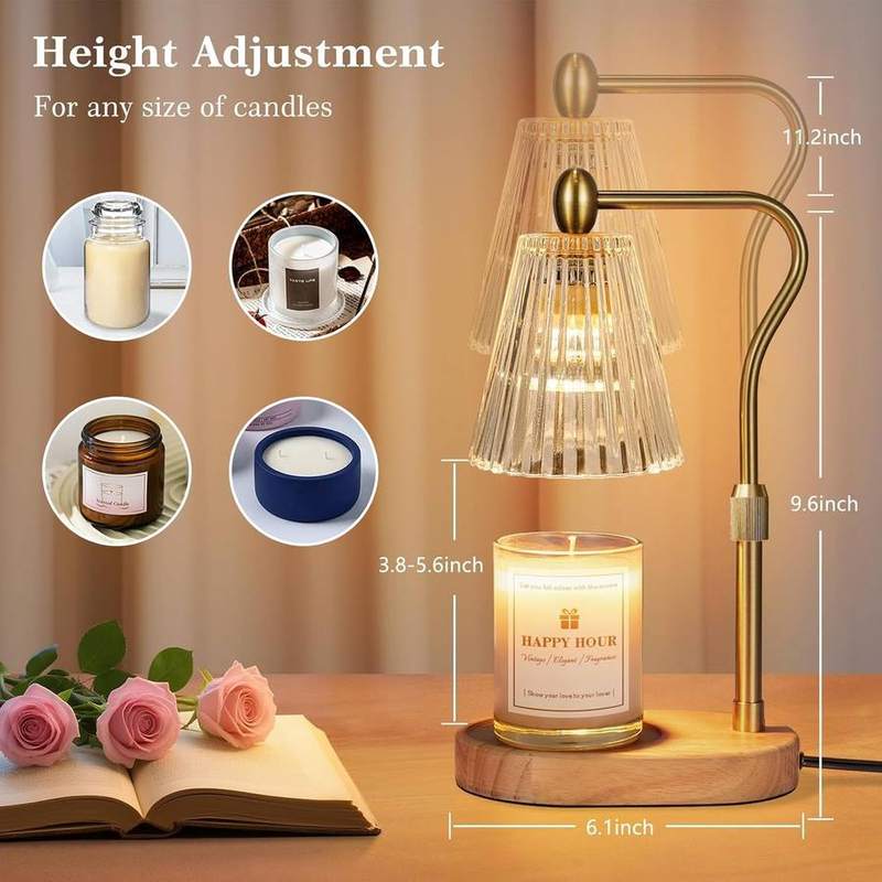 seenlast Amber Glass Candle Warmer Lamp, 2 Bulbs — photo 9 of 19