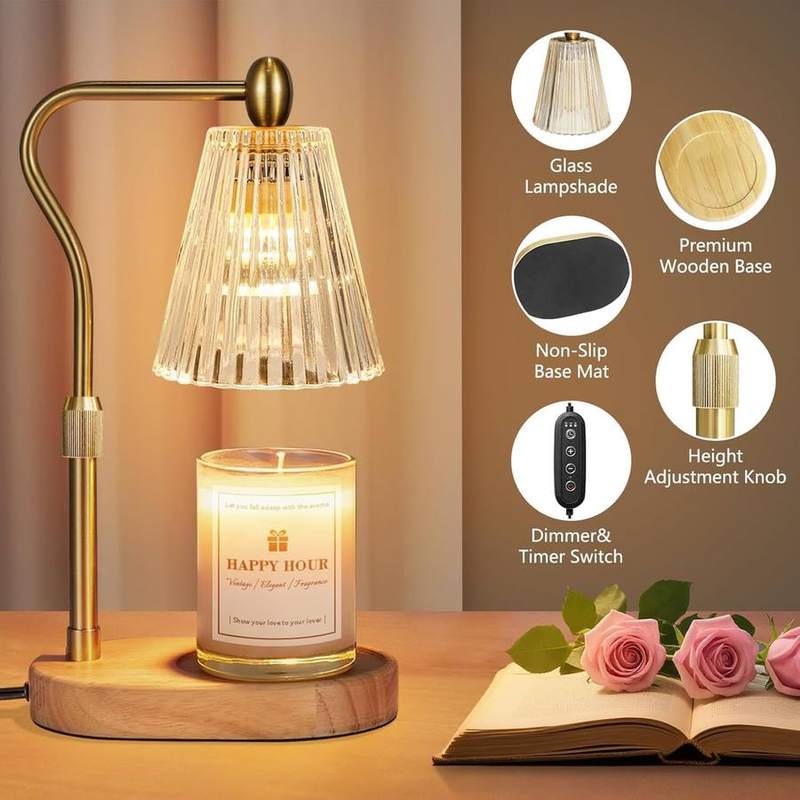 seenlast Amber Glass Candle Warmer Lamp, 2 Bulbs — photo 13 of 19
