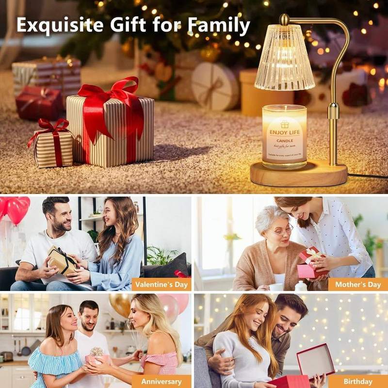 seenlast Amber Glass Candle Warmer Lamp, 2 Bulbs — photo 15 of 19