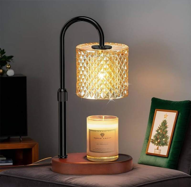 seenlast Black Candle Warmer Lamp, black candle warmer lamp with a decorative shade