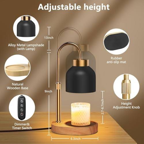 seenlast Black Wood-Base Candle Warmer Lamp — photo 12 of 18