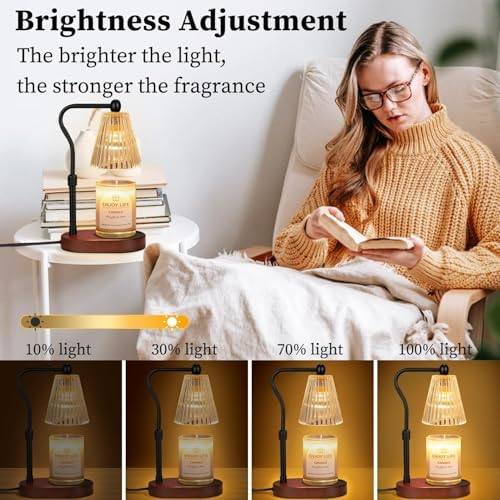 seenlast Walnut-Tone Candle Warmer Lamp, 2 Bulbs — photo 4 of 21