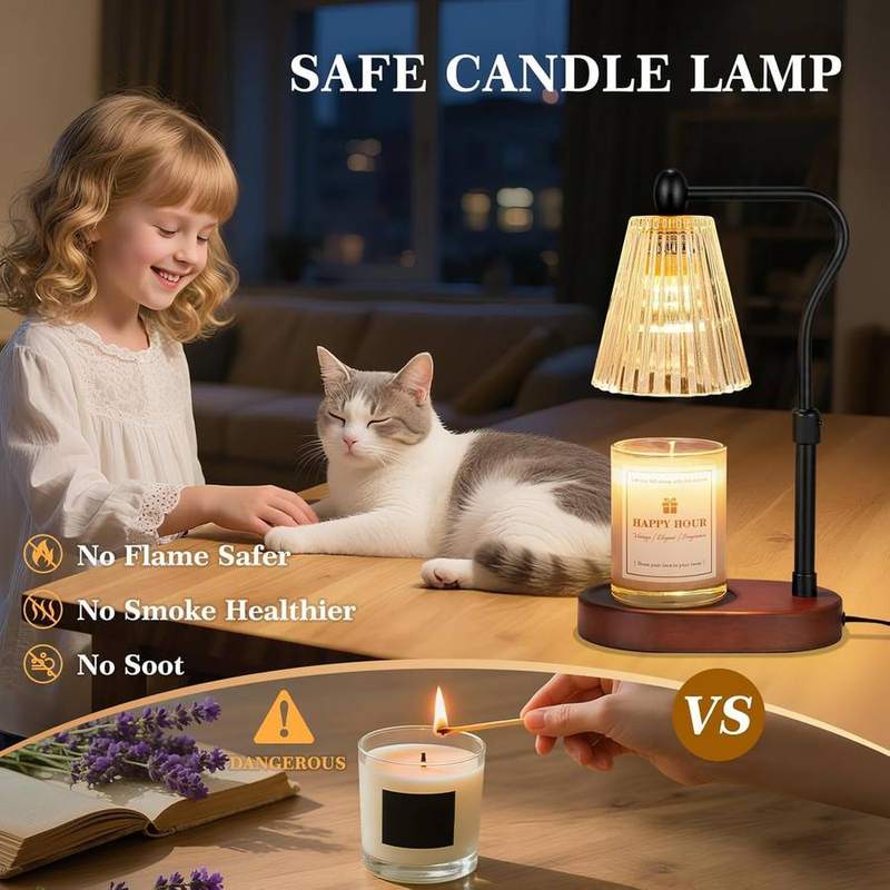 seenlast Walnut-Tone Candle Warmer Lamp, 2 Bulbs — photo 7 of 21