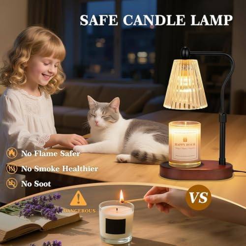 seenlast Walnut-Tone Candle Warmer Lamp, 2 Bulbs — photo 8 of 21