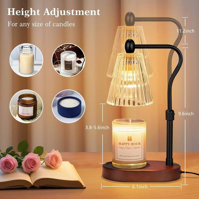 seenlast Walnut-Tone Candle Warmer Lamp, 2 Bulbs — photo 9 of 21