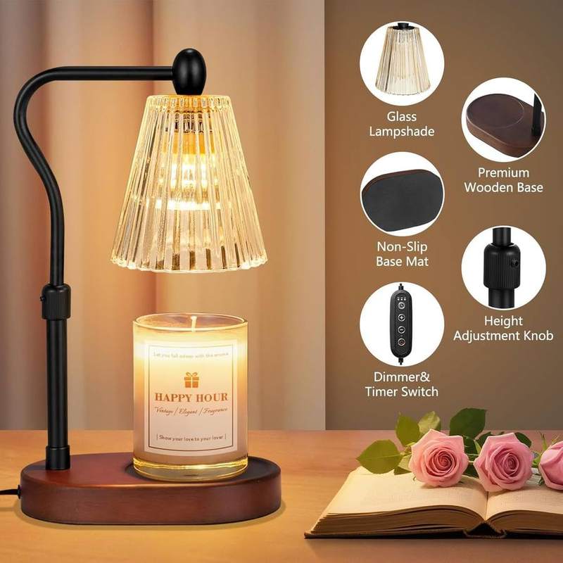 seenlast Walnut-Tone Candle Warmer Lamp, 2 Bulbs — photo 13 of 21