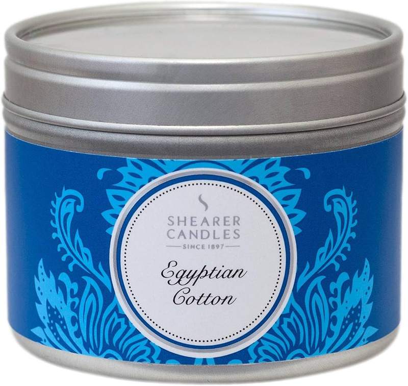 Shearer Candles Egyptian Cotton Small Tin Candle — tin scented candle