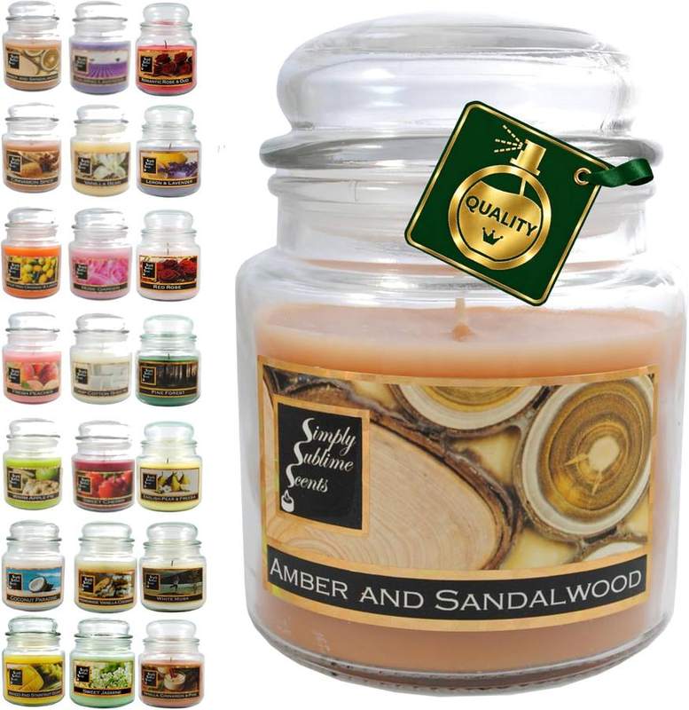 Simply Sublime Scents Amber & Sandalwood Jar Candle — jar scented candle