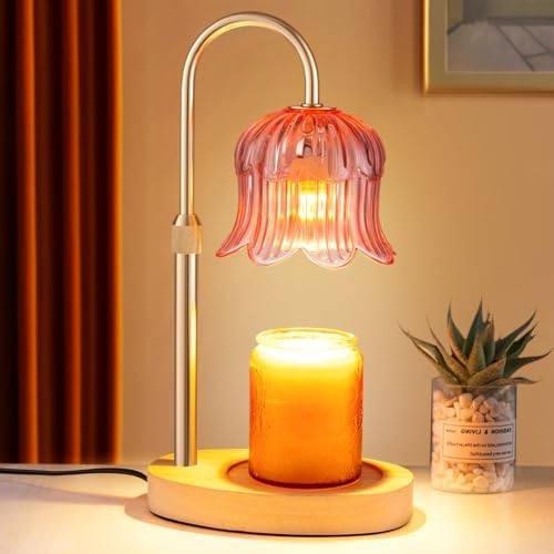 spqment Blush Pink Floral Glass Candle Warmer Lamp — photo 2 of 14