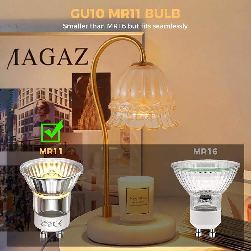 TobeBright 2 Pack Mini MR11 GU10 50W Candle Warmer Lamp Bulb — photo 9 of 12