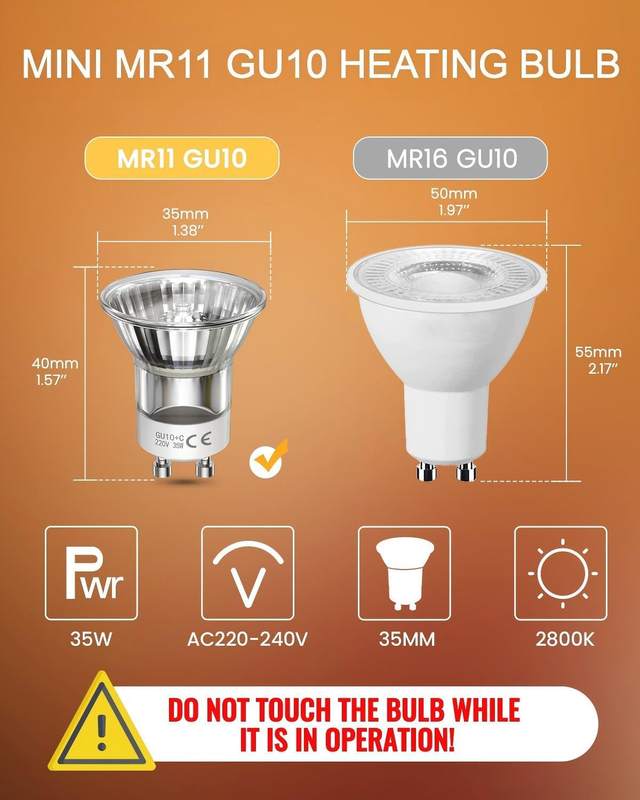 TobeBright Mini MR11 GU10 35W Candle Warmer Lamp Bulb — photo 9 of 10