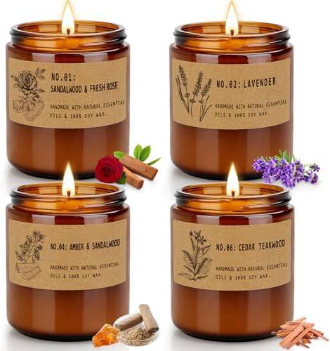 TOFU Large Candle Gift Set of 4, Brown Glass — photo 2 of 18