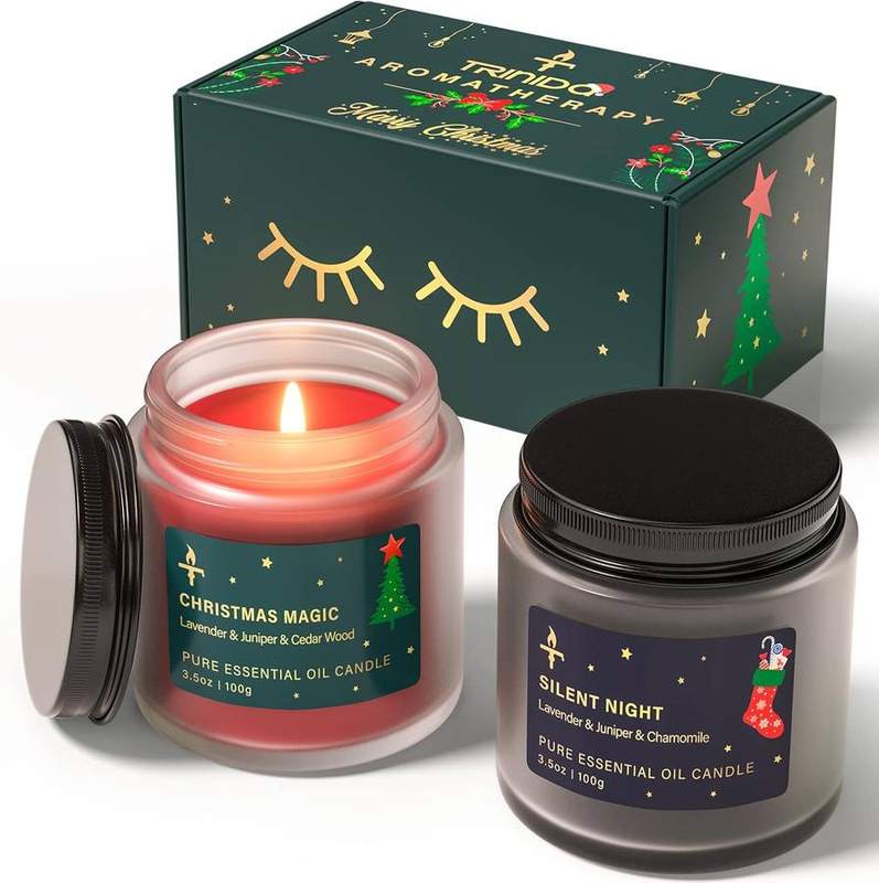 TRINIDa Christmas Candle Gift Set of 2: Christmas & Silent Night — scented candle