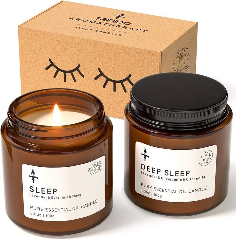 TRINIDa Lavender and Chamomile Sleep Candle Set — scented candle