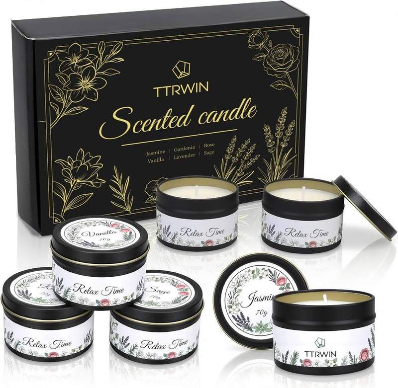 TTRWIN Scented Candle Gift Set of 6, Natural Soy — scented candle