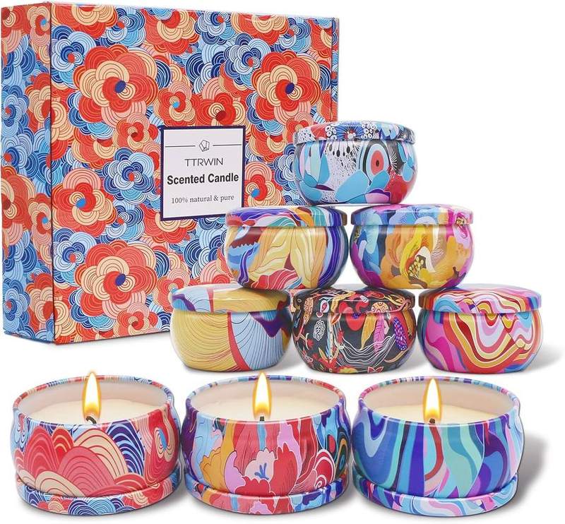 TTRWIN Scented Candle Gift Set of 9, Soy Tins — scented candle