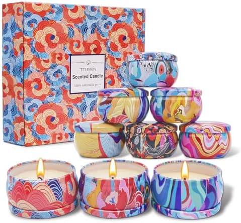 TTRWIN Scented Candle Gift Set of 9, Soy Tins — photo 2 of 12