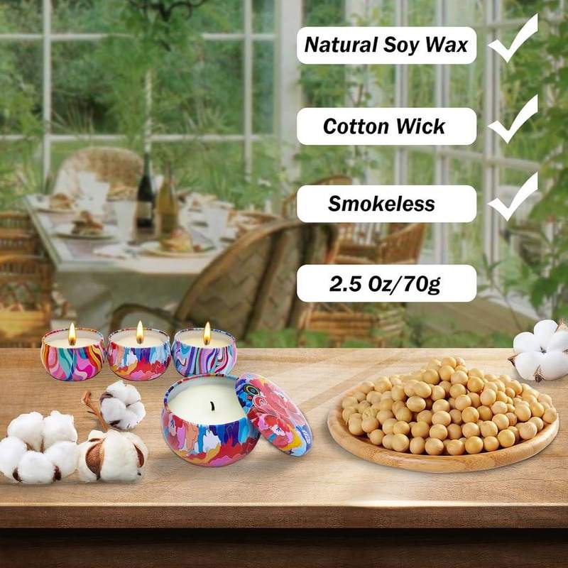 TTRWIN Scented Candle Gift Set of 9, Soy Tins — photo 5 of 12