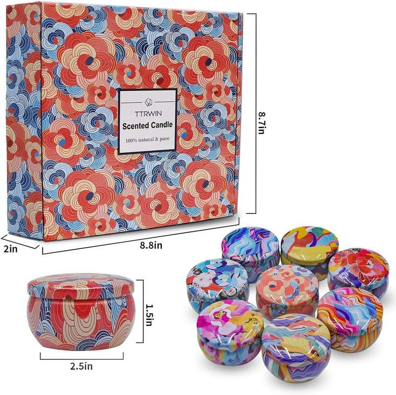 TTRWIN Scented Candle Gift Set of 9, Soy Tins — photo 11 of 12