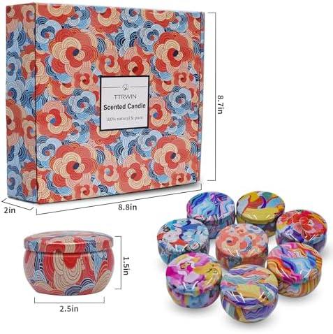 TTRWIN Scented Candle Gift Set of 9, Soy Tins — photo 12 of 12