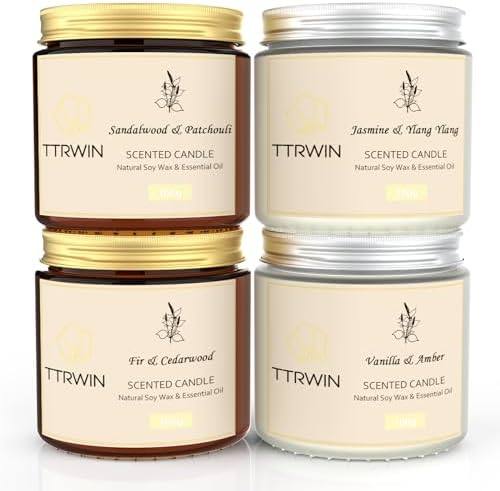 TTRWIN Glass Jar Candle Gift Set of 4 with Lids — photo 2 of 18