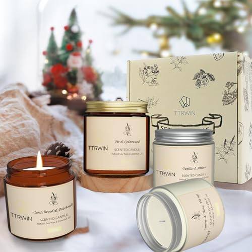 TTRWIN Glass Jar Candle Gift Set of 4 with Lids — photo 8 of 18