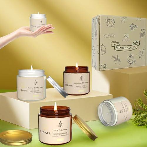 TTRWIN Glass Jar Candle Gift Set of 4 with Lids — photo 10 of 18