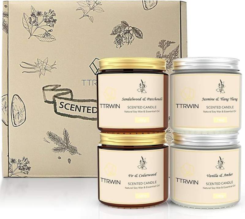 TTRWIN Glass Jar Candle Gift Set of 4 with Lids — photo 15 of 18