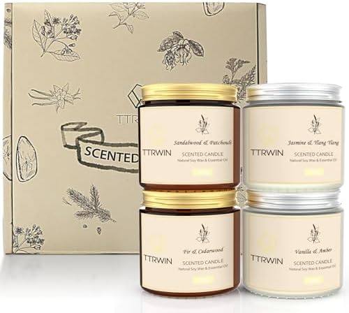 TTRWIN Glass Jar Candle Gift Set of 4 with Lids — photo 16 of 18