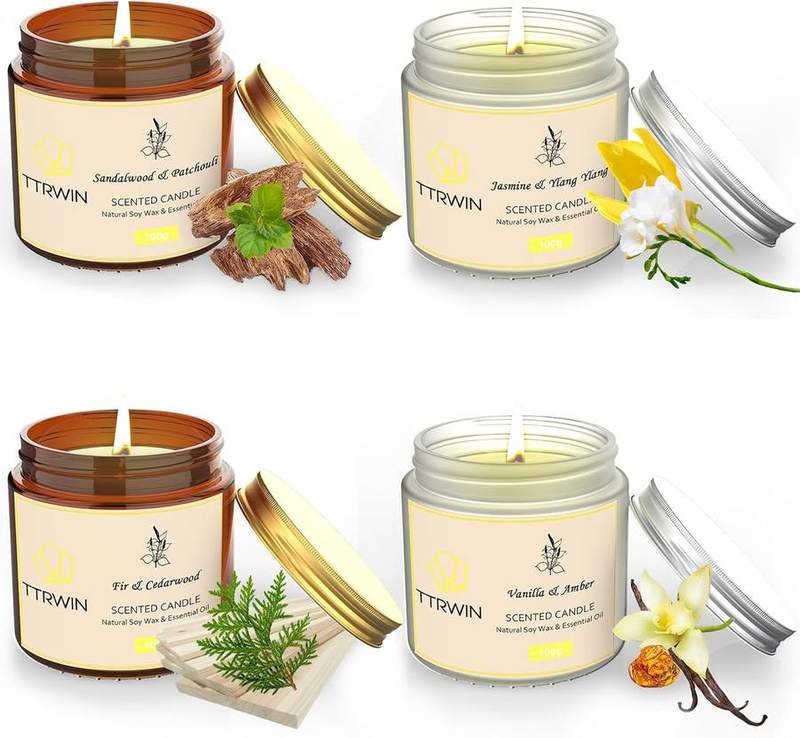 TTRWIN Glass Jar Candle Gift Set of 4 with Lids — photo 17 of 18