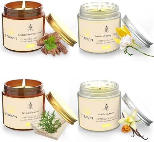 TTRWIN Glass Jar Candle Gift Set of 4 with Lids — photo 18 of 18