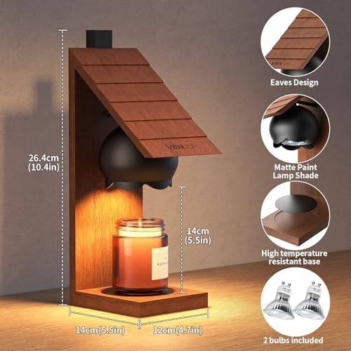 VXUNLIOR Wooden Cabin Candle Warmer Lamp, Wall-Mountable — photo 6 of 12