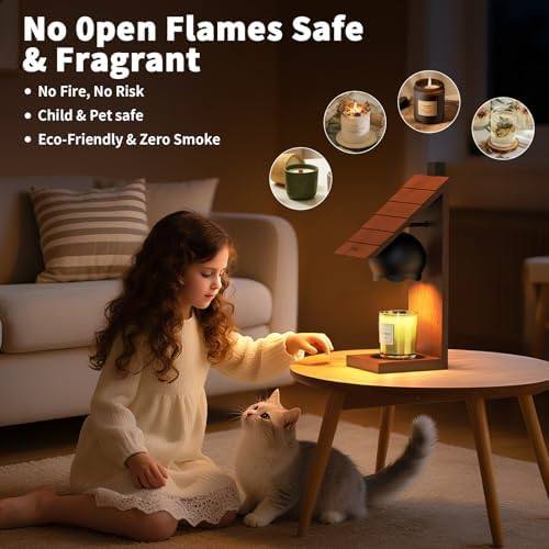 VXUNLIOR Wooden Cabin Candle Warmer Lamp, Wall-Mountable — photo 10 of 12