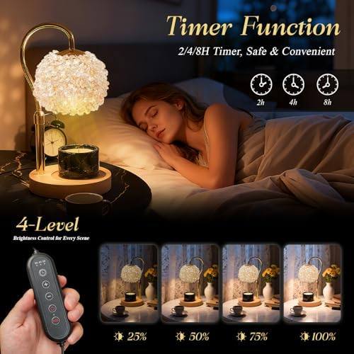 VXUNLIOR Luxury Crystal Candle Warmer Lamp (LED Bulb Not Included) — photo 4 of 12