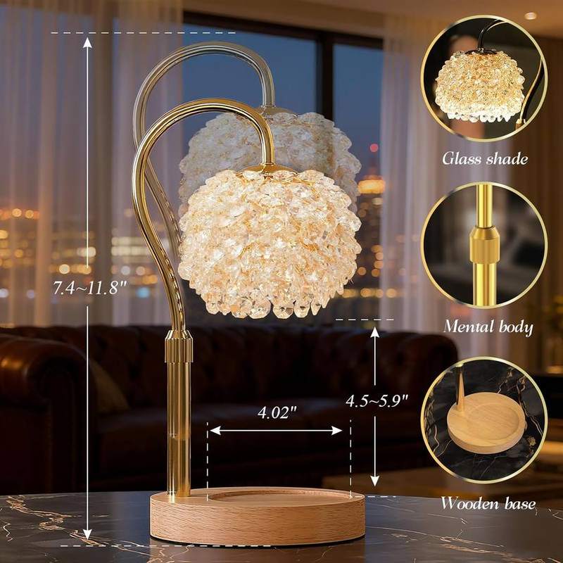VXUNLIOR Luxury Crystal Candle Warmer Lamp (LED Bulb Not Included) — photo 5 of 12