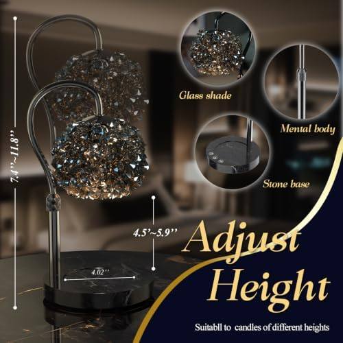 VXUNLIOR Luxury Crystal Candle Warmer Lamp, Faux Marble Base — photo 10 of 12