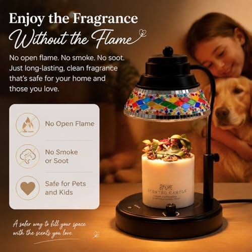 WARMCITY Moroccan Colourful Diamond Candle Warmer Lamp, Black — photo 4 of 16