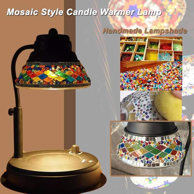 WARMCITY Moroccan Colourful Diamond Candle Warmer Lamp, Black — photo 9 of 16