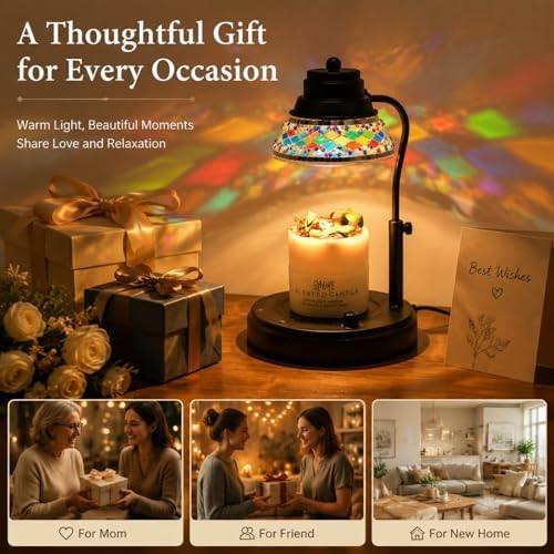 WARMCITY Moroccan Colourful Diamond Candle Warmer Lamp, Black — photo 14 of 16