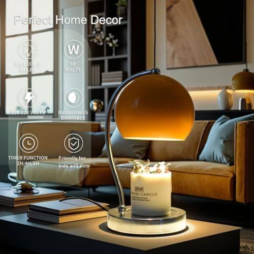 WARMCITY Wide Base Candle Warmer Lamp, Orange — photo 4 of 18