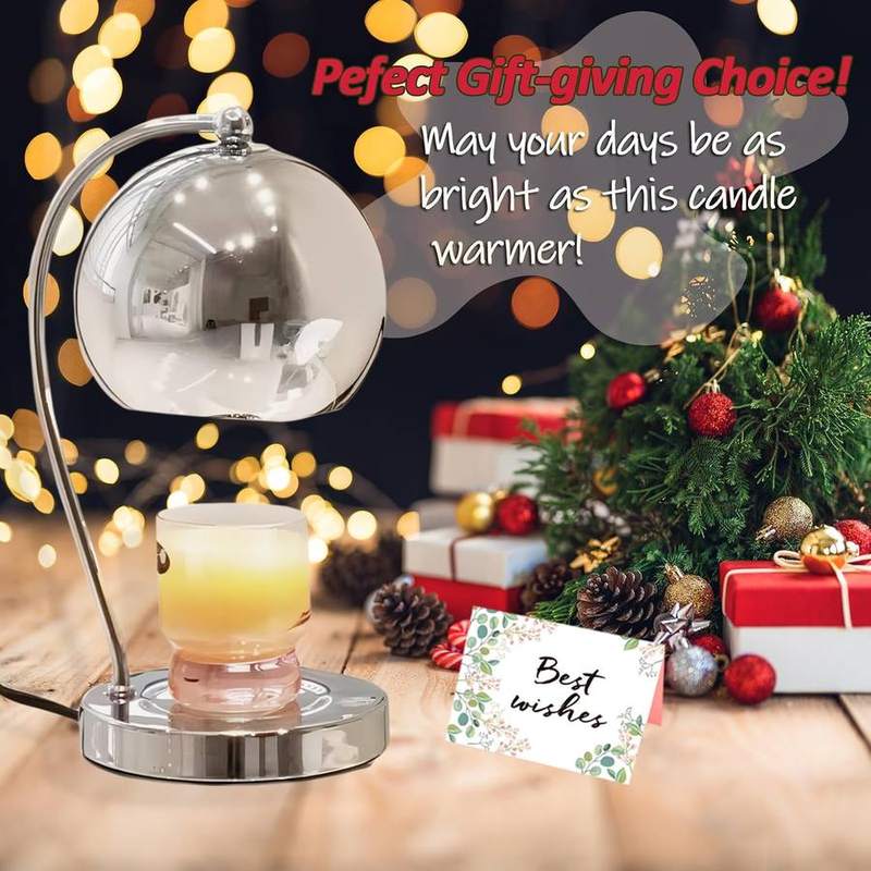 WARMCITY Wide Base Candle Warmer Lantern, Silver — photo 13 of 14