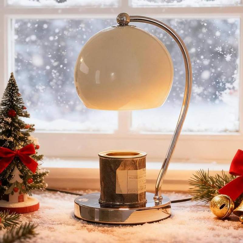 WARMCITY Wide Base Candle Warmer Lamp, White, white candle warmer lamp with a lampshade